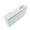 MONDIAZ TURE-DLUX Meuble toilette - 100cm - Greey - EDEN - vasque Ostra - position droite - 1 trou de robinet SW1104841