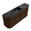 Mondiaz JOYA-DLUX 93.2cm toiletmeubel - ronding links en rechts kleur Walnut - Wastafel FAYE positie Midden Zonder kraangat kleur Lava. SW1422487