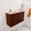 Mondiaz JOYA-DLUX 71.6cm toiletmeubel - ronding rechts kleur Ruby - Wastafel FAYE positie Links 1 kraangat kleur Frappe. SW1423485