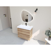 HR Infinity XXL 3d meuble de salle de bain 80 cm 1 vasque céramique blanche 1 trou pour robinet 2 tiroirs chêne français SW863464