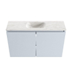 MONDIAZ TURE-DLUX Meuble WC 80cm Clay. EDEN vasque Ostra position milieu. Sans trou de robinet. SW1104770