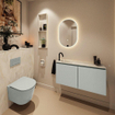 MONDIAZ TURE-DLUX Meuble de toilettes 100cm Greey. Lavabo EDEN Ostra position gauche. Avec 1 trou de robinet. SW1104850