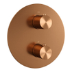 BRAUER Copper Edition thermostatische Inbouw Regendouche - 3-weg - rond - set 80 - 30cm hoofddouche - rechte muurarm - 3-standen handdouche - doucheslang - wandaansluitbocht - koper geborsteld PVD SW1159058