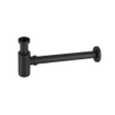 Fugaflow Efficiente Pietra Ensemble lavabo pour WC - 40x21.5x12cm - gauche - lisse - semi-circulaire - 1 trou de robinet - céramique - robinet de lavabo noir mat - bonde - siphon abaissé - noir mat SW1442416