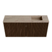 Mondiaz JOYA-DLUX 90cm meuble de salle de bains - couleur Walnut - Vasque FAYE position Droite Sans trou de robinet couleur Arena. SW1424342