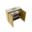 MONDIAZ TURE-DLUX Meuble de toilettes 60 cm Oro. Lavabo EDEN Glace position centrale. Avec 1 trou de robinet. SW1103440