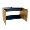 Mondiaz JOYA-DLUX 70cm toiletmeubel - kleur Oak - Wastafel FAYE positie Links 1 kraangat kleur Sombra. SW1424233