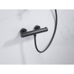 Fortifura Calvi Ensemble de douche barre curseur avec douchette stick, flexible en métal et robinet de douche Noir mat SW811924