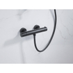FortiFura Calvi Ensemble de douche barre curseur avec douchette stick, flexible en métal et robinet de douche Noir mat SW811924