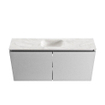 MONDIAZ TURE-DLUX Meuble toilette - 100cm - Plata - EDEN - vasque Ostra - position centrale - sans trou de robinet SW1105006