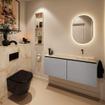 MONDIAZ TURE-DLUX Meuble toilette - 120cm - Plata - EDEN - vasque Frappe - position droite - sans trou de robinet SW1102929