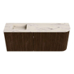 Mondiaz JOYA-DLUX 101.6cm meuble de toilette - arrondi droit couleur Noyer - Vasque FAYE position Gauche Sans trou de robinet couleur Nata SW1424530