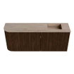 Mondiaz JOYA-DLUX 101.6cm toiletmeubel - ronding links kleur Walnut - Wastafel FAYE positie Rechts Zonder kraangat kleur Saba. SW1424691