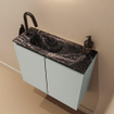 MONDIAZ TURE-DLUX Meuble toilette - 60cm - Greey - EDEN - vasque Lava - position gauche - 1 trou de robinet SW1103820