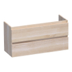 BRAUER Joy meuble sous-lavabo peu profond - 100x39x50cm - 2 tiroirs à fermeture douce - sans poignées - 1 découpe pour siphon - chêne massif - lattes de chêne blanc SW393242