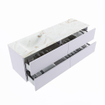 MONDIAZ VICA-DLUX Ensemble meuble de salle de bains - 150cm - meuble sous-vasque cale - 4 tiroirs - lavabo encastré cloud gauche - 1 trou de robinet - version haute 60cm - frape SW1089056