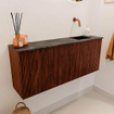 Mondiaz JOYA-DLUX 100cm meuble de toilette - couleur Ruby - Vasque FAYE position Droite Sans trou de robinet couleur Lava SW1423640