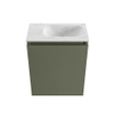 MONDIAZ TURE-DLUX Meuble de toilettes 40cm Army. Lavabo EDEN Opalo position droite. Sans trou de robinet. SW1104183