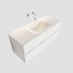 Mondiaz VICA Meuble Carrara avec 2 tiroirs 120x50x45cm vasque lavabo Cloud centre sans trou de robinet SW410335