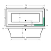Xenz Society Duobad - 170x75x53 - afvoer Midden - acryl - wit SW102898