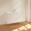 Villeroy & Boch Finion meuble sous-lavabo - 119.6x59.1cm - 4 tiroirs White mat SW479505