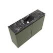 MONDIAZ TURE-DLUX Meuble toilette - 80cm - Army - EDEN - vasque Lava - position centrale - sans trou de robinet SW1103711