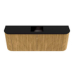 Mondiaz JOYA Meuble de salle de bains 113.2cm - arrondis gauche et droite couleur Oak - Vasque FAYE position Milieu 1 trou de robinet couleur Urban SW1421226
