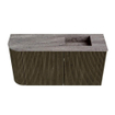 Mondiaz JOYA-DLUX Meuble de toilette 81,6cm - arrondi gauche couleur Shadow - Vasque FAYE position Droite 1 trou de robinet couleur Oza SW1425064