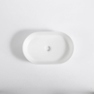 QeramiQ Arto waskom - 49.5x31.5x13cm - geribbeld - ovaal - keramiek - mat wit TWEEDEKANS OUT14514