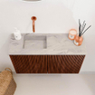 Mondiaz JOYA-DLUX 70cm meuble de salle de bains - couleur Ruby - Vasque FAYE position Gauche Sans trou de robinet couleur Glace. SW1423528