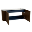 Mondiaz JOYA-DLUX Meuble de salle de bains 91,6cm - arrondi gauche couleur Noyer - Vasque FAYE position Droite Sans trou de robinet couleur Ostra SW1422656
