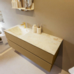 Mondiaz VICA-DLUX Ensemble de meuble de salle de bain - 130cm - meuble sous-vasque oro - 2 tiroirs - lavabo encastré cloud gauche - 1 trou de robinet - version haute de 60cm - frape SW1089247