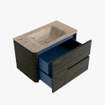 Mondiaz CIRO-DLUX Meuble de salle de bains - 80x45x50cm - Vasque solid surface Arena - 1 lavabo central - 1 trou de robinet - 2 tiroirs - Shadow SW1532585