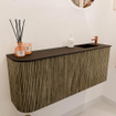 Mondiaz JOYA 101.6cm meuble de salle de bains - arrondi gauche couleur Dusk - Vasque FAYE position Droite 1 trou de robinet couleur Urban SW1421667