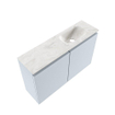 MONDIAZ TURE-DLUX Meuble WC 80 cm Clay. Lavabo EDEN Ostra position droite. Avec 1 trou de robinet. SW1104793