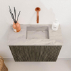 Mondiaz JOYA-DLUX 50cm toiletmeubel - kleur Shadow - Wastafel FAYE positie Rechts Zonder kraangat kleur Glace. SW1422744