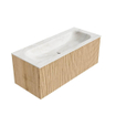 MONDIAZ KURVE-DLUX 110cm Meuble salle de bain - couleur Oak - 1 tiroir - vasque BIG MEDIUM centre - 1 trou de robinet - couleur Ostra SW1137737