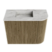 Mondiaz JOYA-DLUX Meuble de toilette 51,6cm - arrondi droit couleur Dusk - Vasque FAYE position Gauche 1 trou de robinet couleur Glace. SW1423190