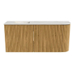 Mondiaz JOYA-DLUX Meuble de toilette 91,6cm - arrondi droit couleur Chêne - Vasque FAYE position Gauche Sans trou de robinet couleur Ostra SW1422268