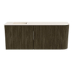 Mondiaz JOYA-DLUX Meuble de salle de bains 101.6cm - arrondi droit couleur Shadow - Vasque FAYE position Gauche Sans trou de robinet couleur Meli SW1424909