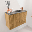 Mondiaz JOYA-DLUX 60cm toiletmeubel - kleur Oak - Wastafel FAYE positie Rechts 1 kraangat kleur Sombra. SW1424229