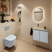 MONDIAZ TURE-DLUX Meuble WC 60 cm Clay. Lavabo EDEN Ostra position gauche. Sans trou de robinet. SW1104782