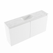 MONDIAZ TURE-DLUX Meuble WC 100 cm Talc. Lavabo EDEN Opalo position milieu. Sans trou de robinet. SW1104114