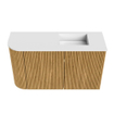 Mondiaz JOYA 71.6cm toiletmeubel - ronding links kleur Oak - Wastafel FAYE positie Rechts 1 kraangat kleur Talc. SW1421129