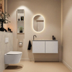 MONDIAZ TURE-DLUX Meuble toilette - 100cm - Linen - EDEN - vasque Opalo - position gauche - 1 trou de robinet SW1104387