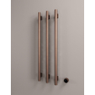 Hotbath &MORE Radiateur sèche-serviettes - 57x115cm - rond - 3 barres - vertical - avec interrupteur - cuivre brossé PVD SW1245715