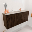 Mondiaz JOYA-DLUX 90cm meuble de salle de bains - couleur Walnut - Vasque FAYE position Milieu 1 trou de robinet couleur Opalo. SW1422510