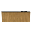 Mondiaz JOYA-DLUX 111.6cm toiletmeubel - ronding links kleur Oak - Wastafel FAYE positie Rechts 1 kraangat kleur Lava. SW1422122