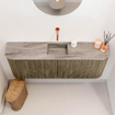 Mondiaz JOYA-DLUX 113.2cm toiletmeubel - ronding links en rechts kleur Dusk - Wastafel FAYE positie Midden Zonder kraangat kleur Oza. SW1426036