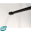 FugaFlow Eccelente Vetro douche à l'italienne salle de bain tige de stabilisation prolongée 200cm détachée avec matériel de fixation - noir mat SW1123705